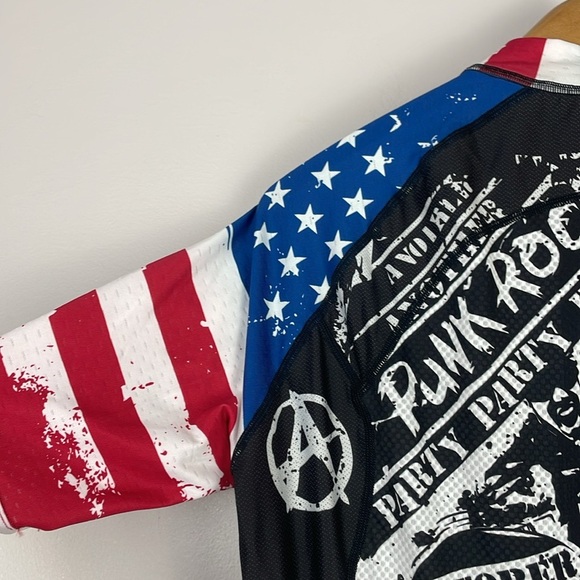 WATTIE INK Men’s Cycling Shirt Jersey SZ Large Made in USA American Flag - Picture 5 of 10